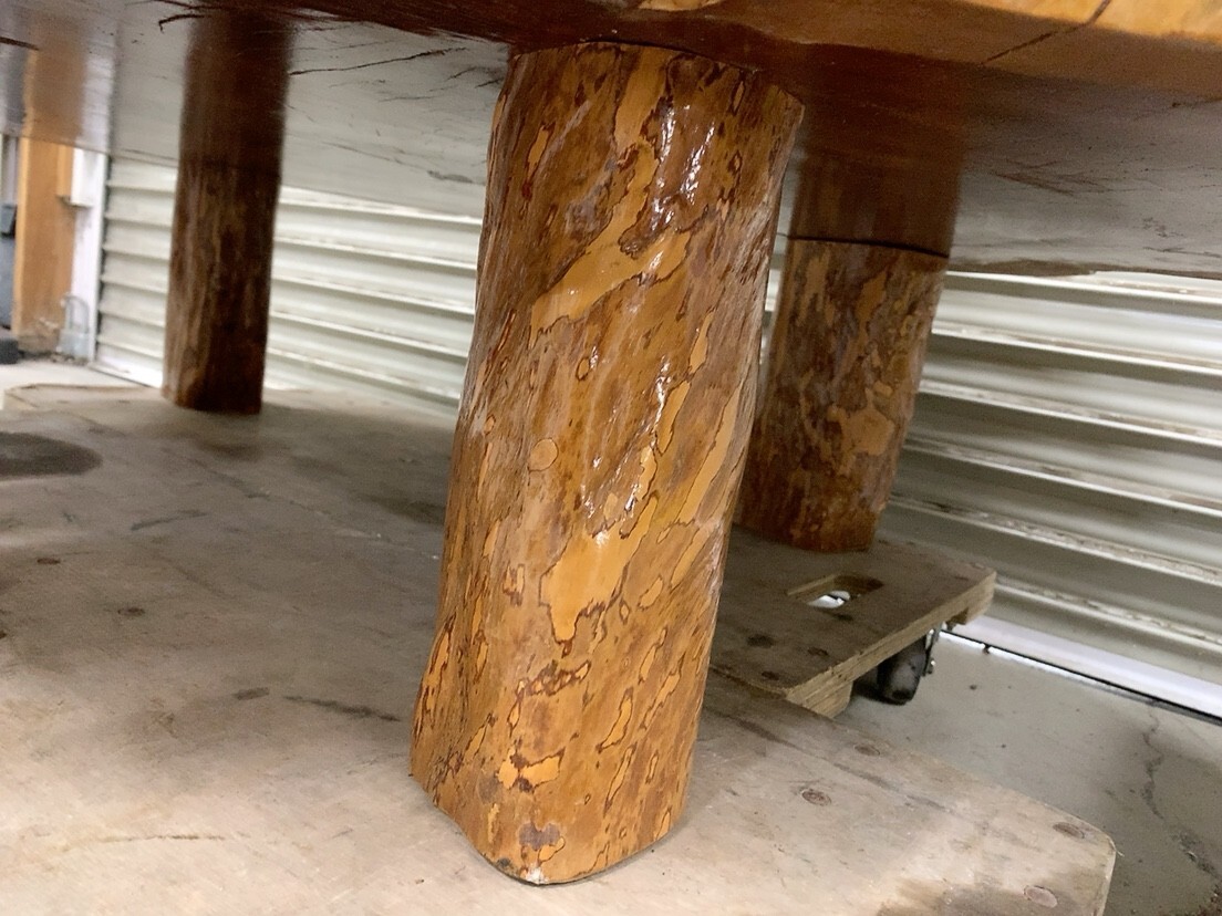 中古 一枚板テーブル 1350×1100mm 輪切り 座卓 ローテーブル 和室 古民家 座敷 机 年輪 ちゃぶ台 レトロ 茨城県常陸大宮 1013や11 M 家D_画像7