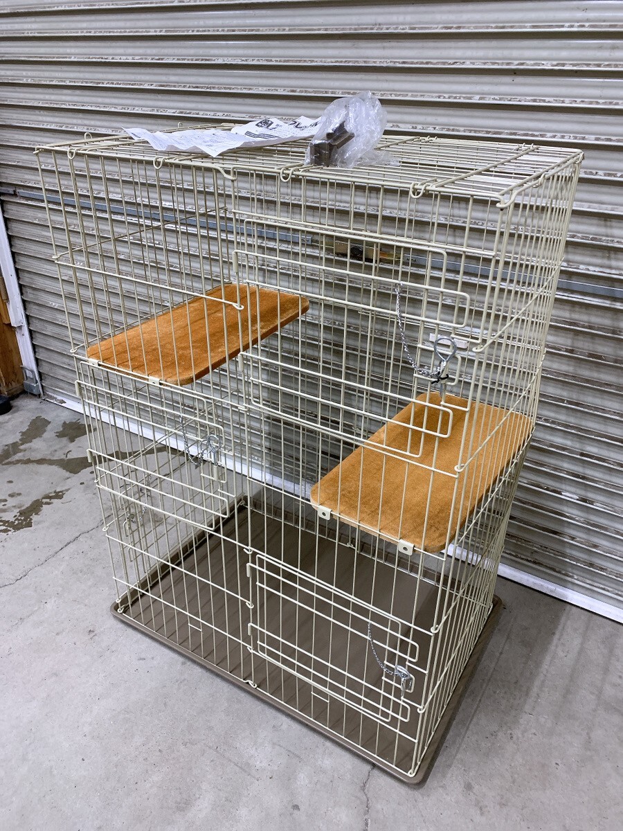 中古 猫用トイレ付ゲージ マルカン キャットフレンドルーム CT-200 W885×D630×H1170mm ペット ねこ ネコ 小動物 室内 保護 1022こ1 M 200_画像1
