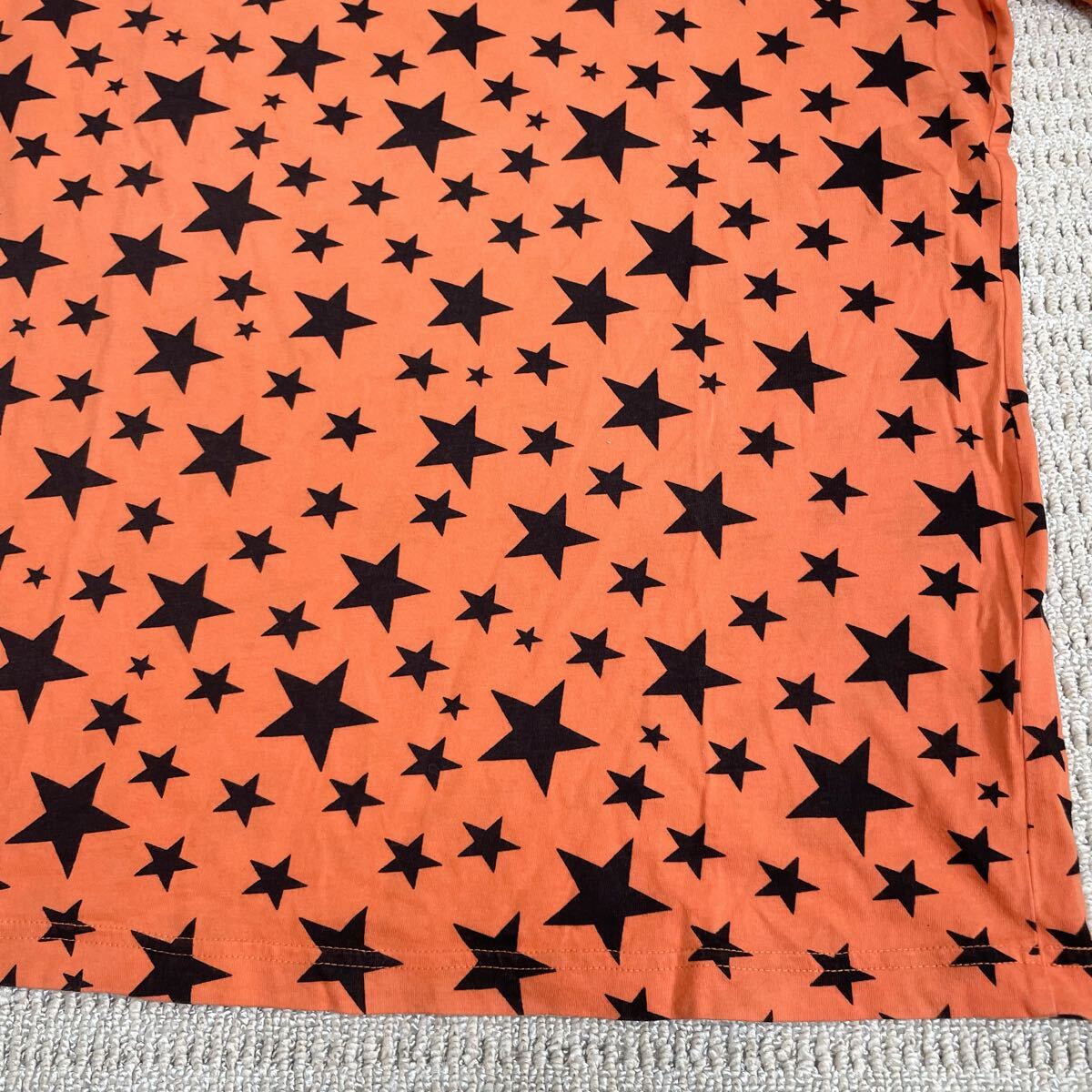 綺麗ハイドロゲン ブロンザージ 半袖Tシャツ オレンジ スター ワンポイント_画像4