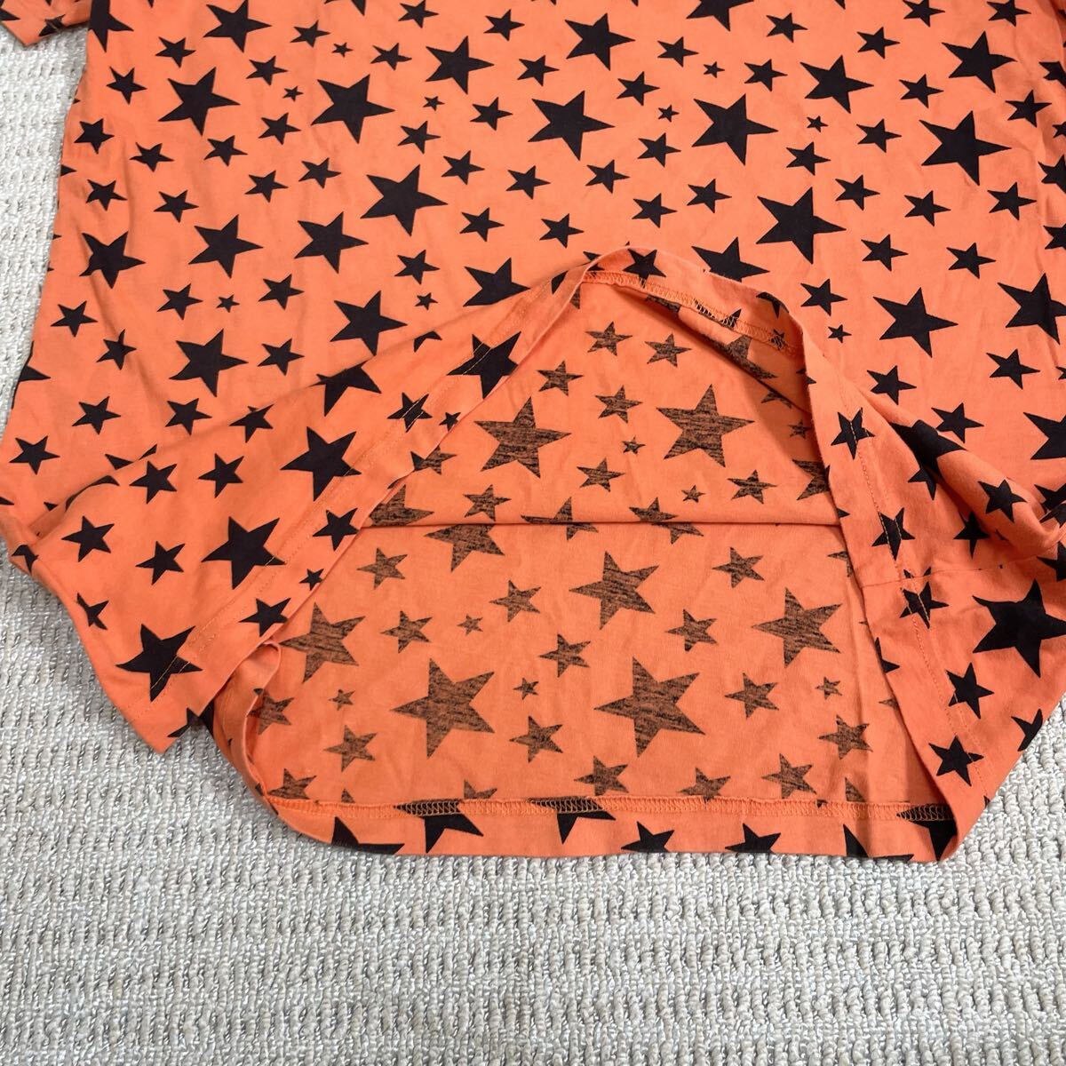 綺麗ハイドロゲン ブロンザージ 半袖Tシャツ オレンジ スター ワンポイント_画像5