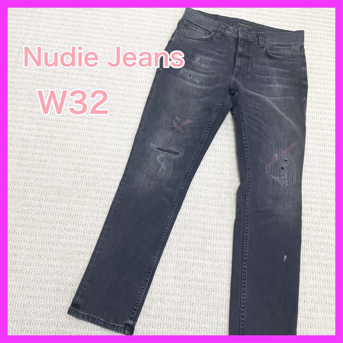 美品ヌーディージーンズ Lean Dean Stitch and Paint