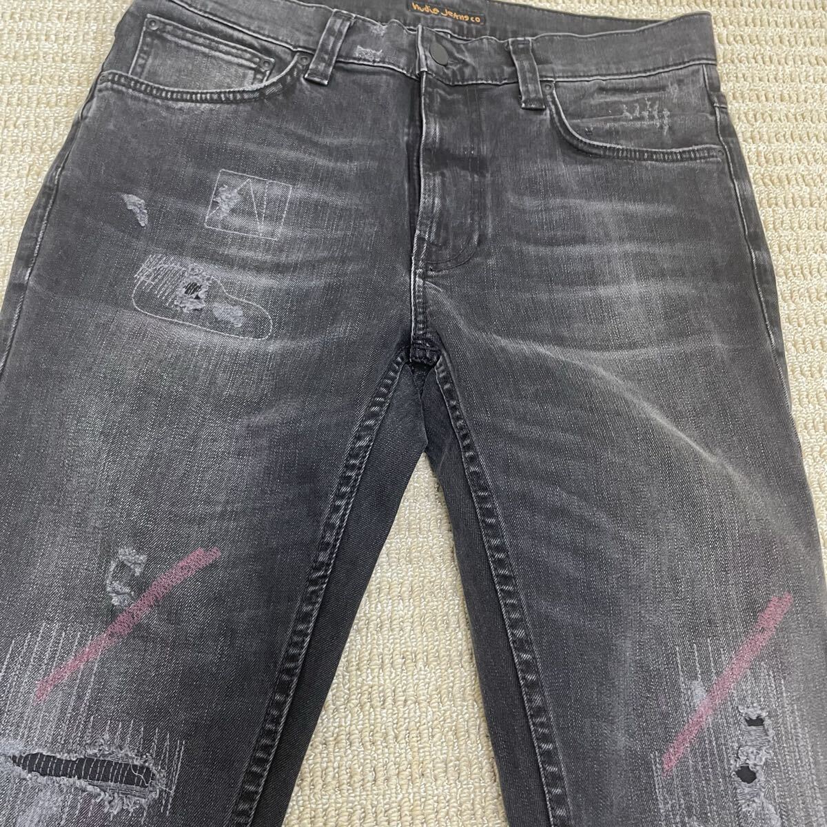 美品ヌーディージーンズ Lean Dean Stitch and Paint