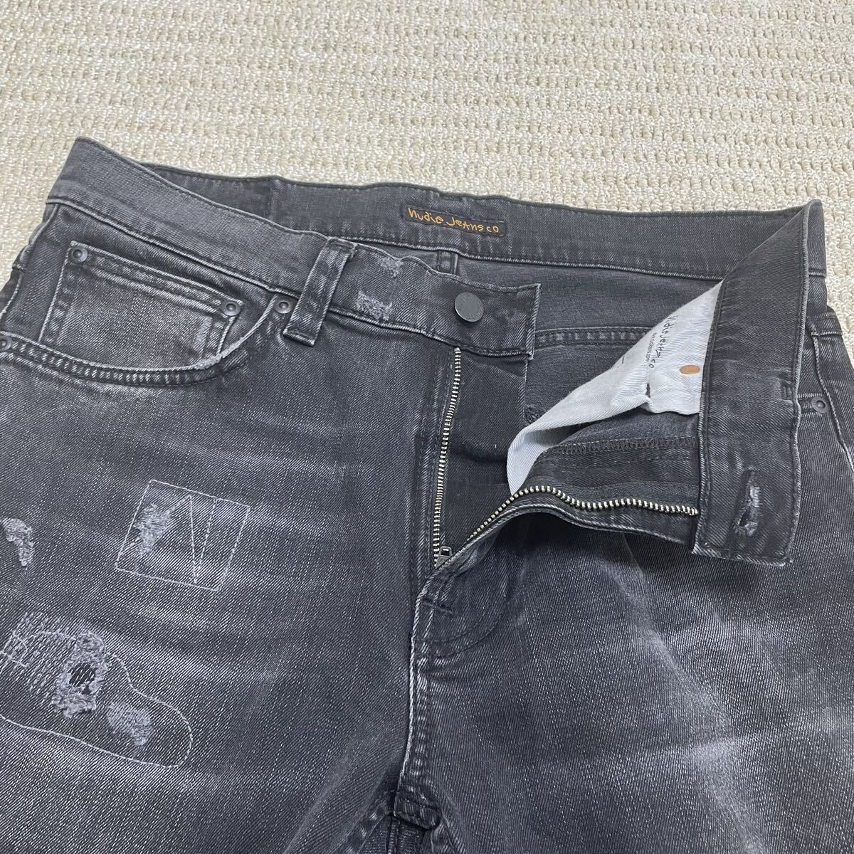 美品ヌーディージーンズ Lean Dean Stitch and Paint