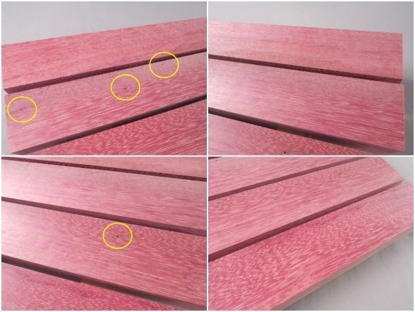 ■パープルハート④　角材　4本セット　＃1■【45mm(厚)×45mm(巾)×330mm(長)】【481-8】_画像2