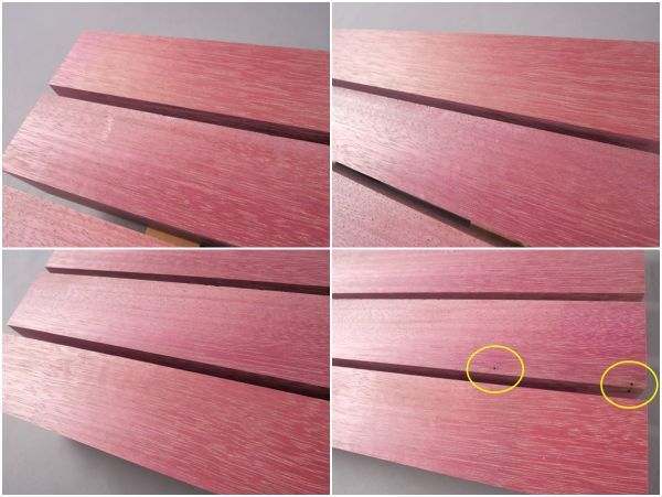 ■パープルハート④　角材　4本セット　＃1■【45mm(厚)×45mm(巾)×330mm(長)】【481-8】_画像6