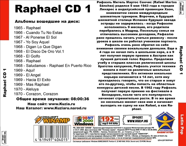 RAPHAEL CD1+CD2 大全集 MP3CD 2P⊿_画像2