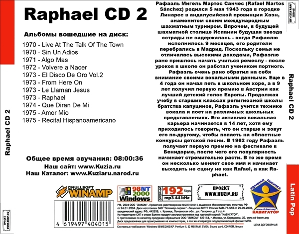 RAPHAEL CD1+CD2 大全集 MP3CD 2P⊿_画像3