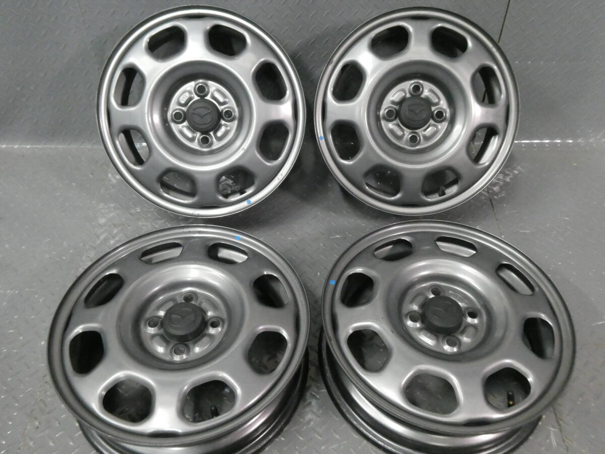 中古4本セット マツダ フレアクロスオーバー純正 4.5J-15インチPCD100ET45ガンメタ スズキ ハスラー スペーシア アルト ラパン 流用へ_画像2