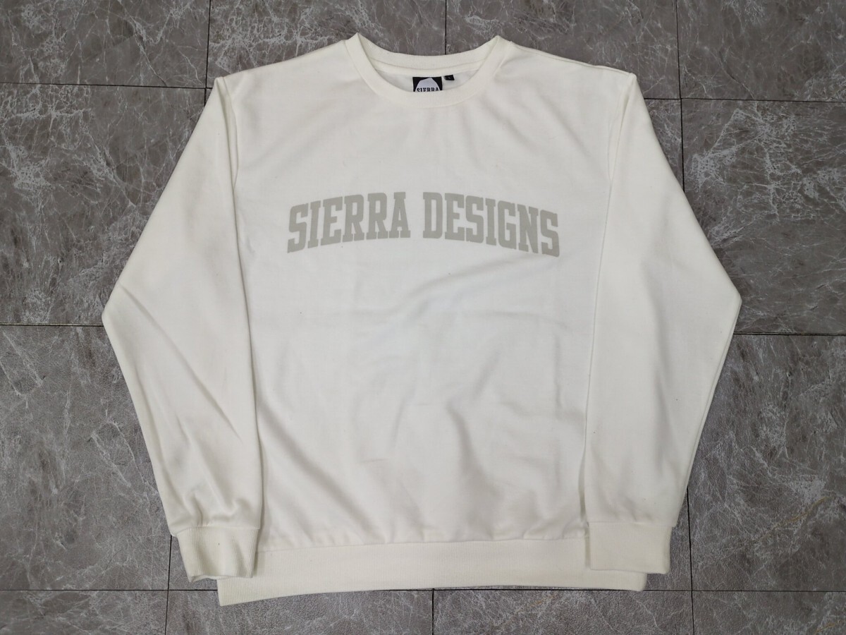 9.シエラデザインズ トレーナー ダンボールスウェット シャツ ロゴプリント デカロゴ メンズL グレー SIERRA DESIGNS アウトドア y502_画像1