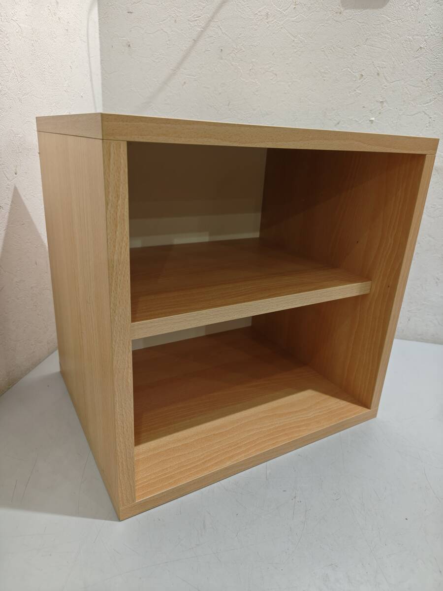 71394★木目 キューブボックス 2段 35×29×高さ35㎝_画像1