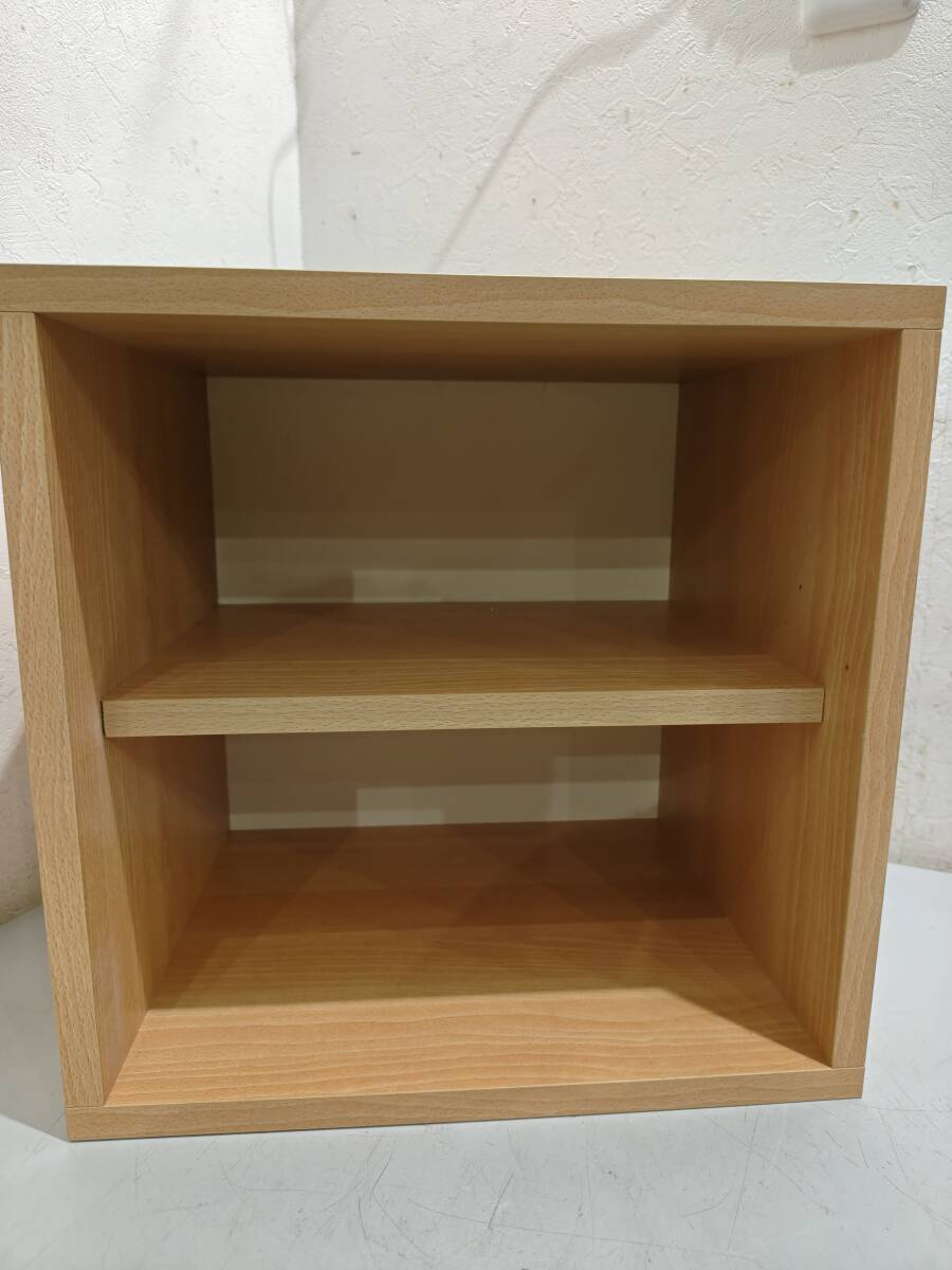 71394★木目 キューブボックス 2段 35×29×高さ35㎝_画像2