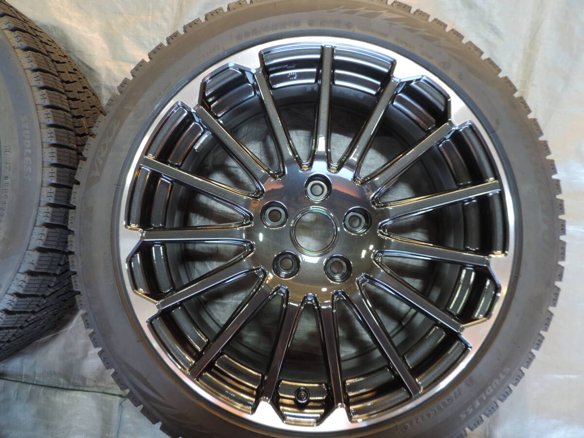 【中古スタッドレスセット】 スバル レヴォーグ ブラックセレクション 純正 18インチ 7.5J+55 5H114.3 ブリヂストン VRX2 225/45R18 22年製_画像4