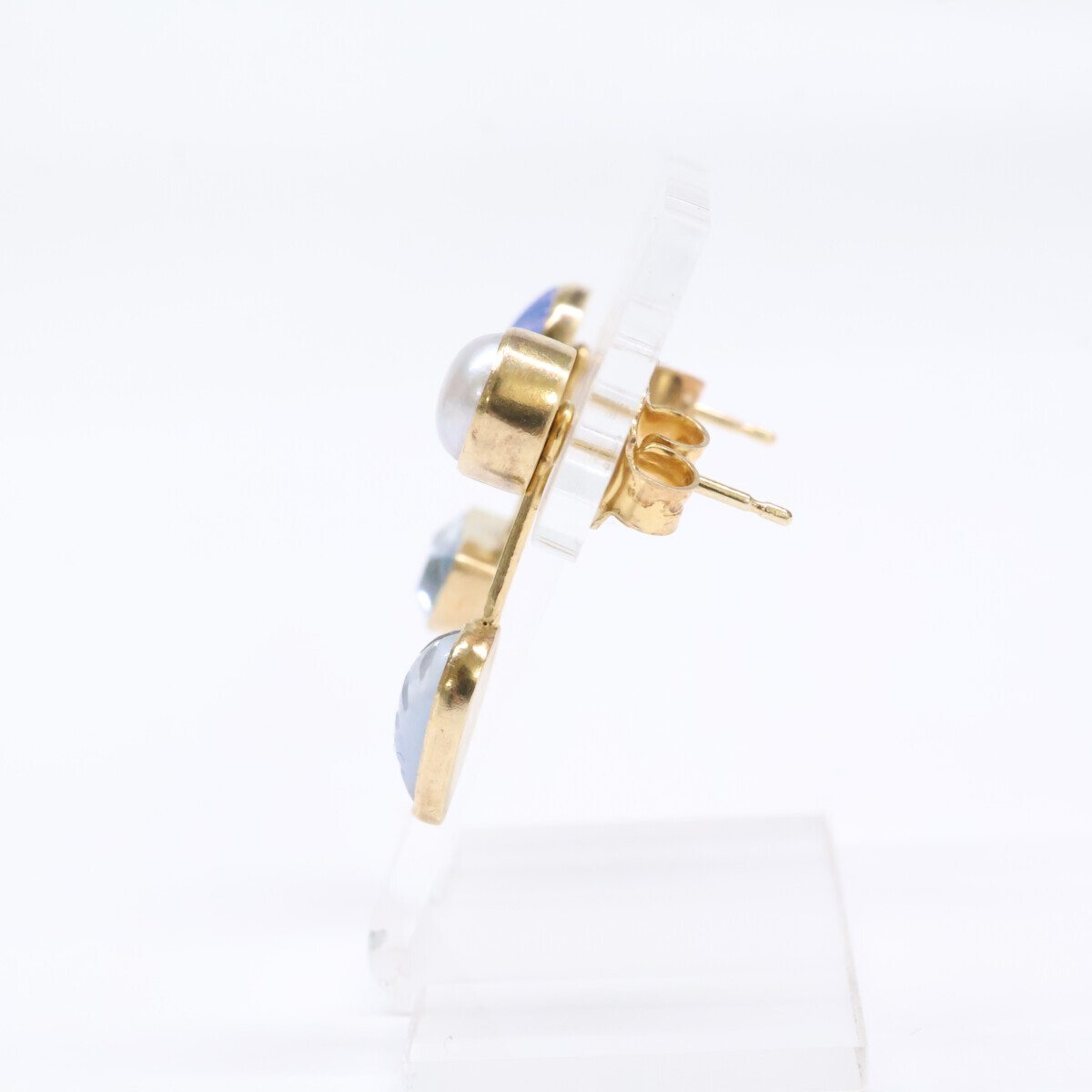 美品 GRAINNE MORTON グレインモートン 925 デタッチャブル ドロップ ピアス K18ゴールドプレーテッド レディース_画像3