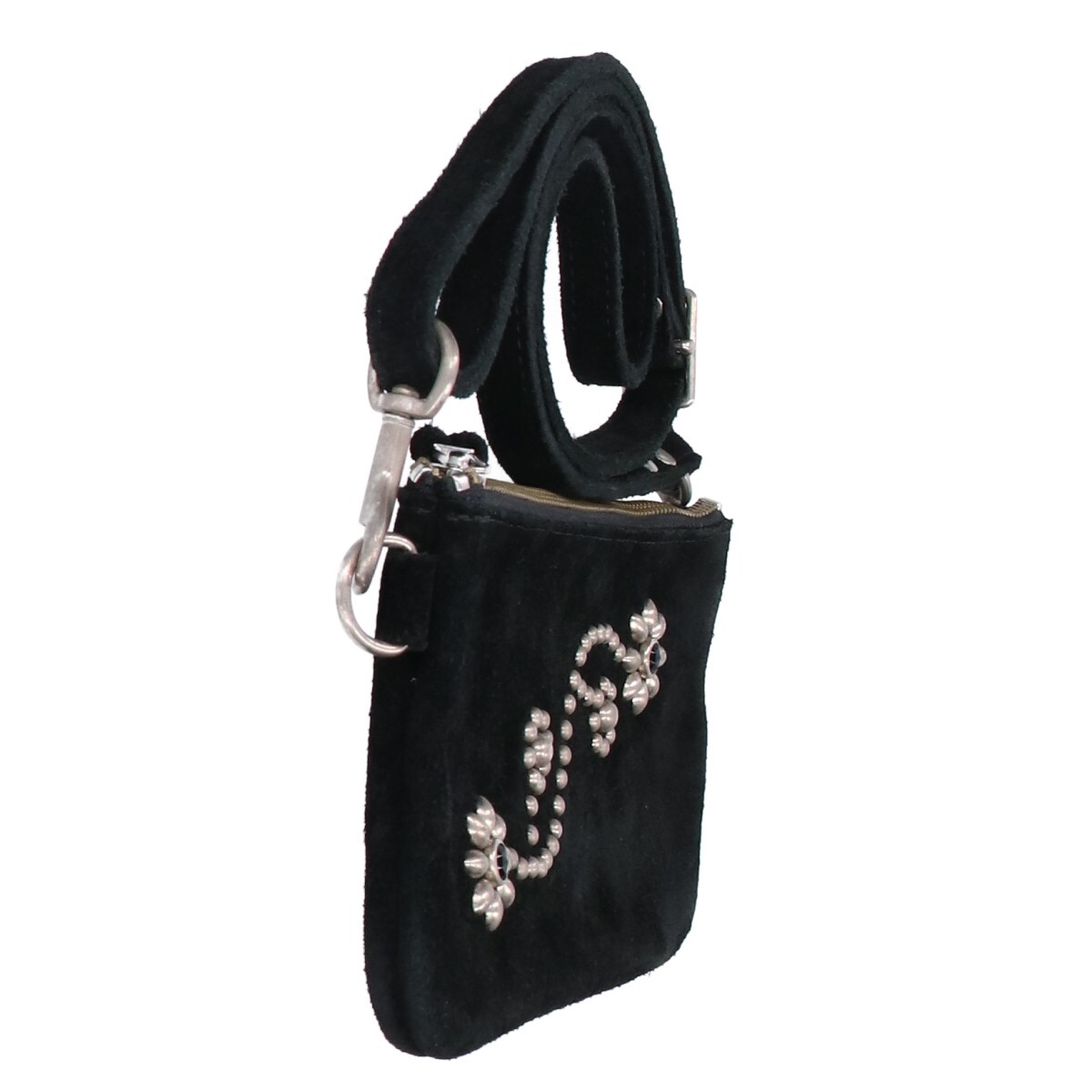 HTC エイチティーシー 24SS Suede Shoulder Purse スタッズ スエード ショルダー パース ブラック レディース_画像5