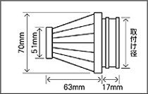 Z154-427　エアフィルター ラウンドタイプ （取付口径：50Φ/ブラック・ブラック）　在庫処分　値下げ_画像2