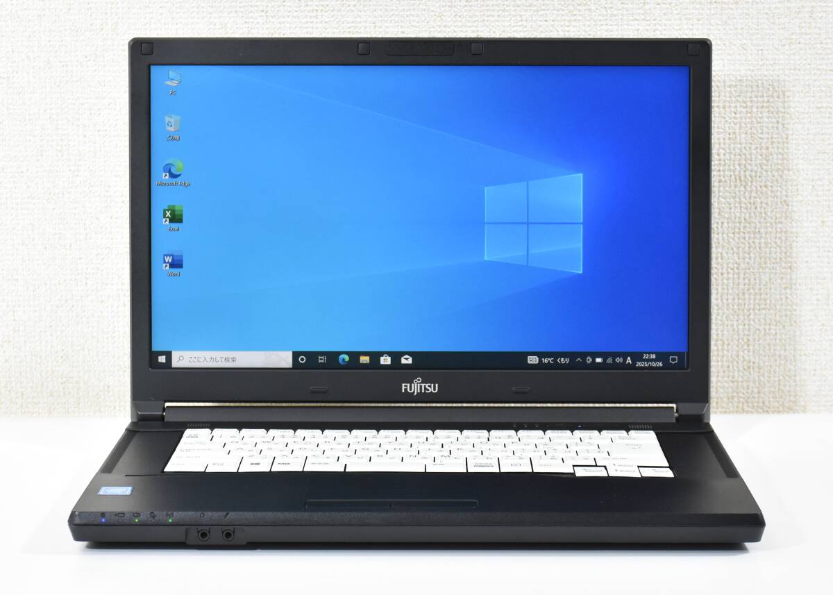 FUJITSU LIFEBOOK A576/P / Celeron 3855U/メモリ8G/ SSD 128G/15.6インチ/DVD/Windows 10 /中古ノートパソコン_画像1
