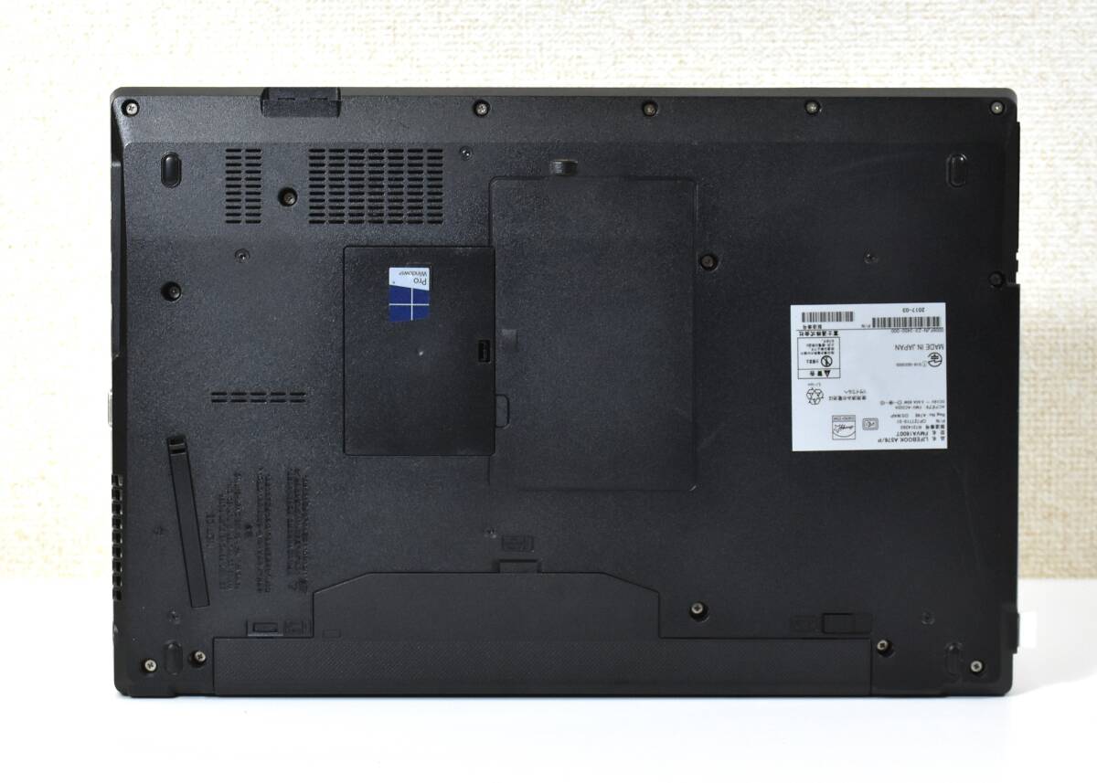 FUJITSU LIFEBOOK A576/P / Celeron 3855U/メモリ8G/ SSD 128G/15.6インチ/DVD/Windows 10 /中古ノートパソコン_画像7