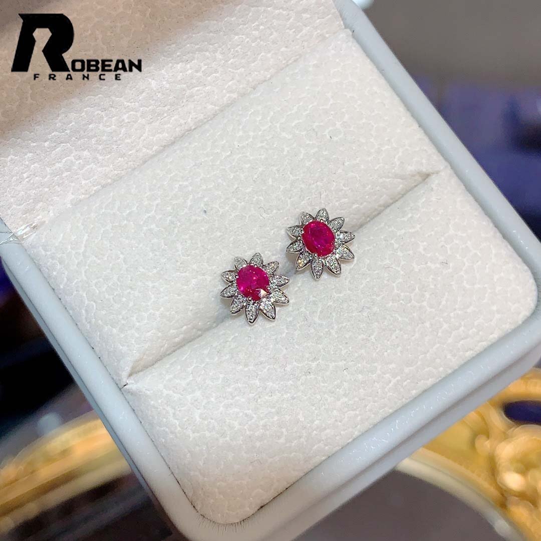 希少 EU製 定価99万円★ROBEAN・ルビー・ピアス★ダイヤモンド パワーストーン 勝利の石 天然石 綺麗 華やか ギフト K18（18金）00133144_画像4