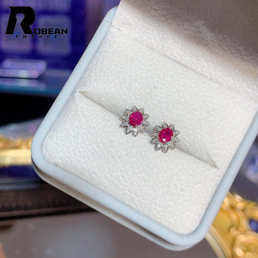 希少 EU製 定価99万円★ROBEAN・ルビー・ピアス★ダイヤモンド パワーストーン 勝利の石 天然石 綺麗 華やか ギフト K18（18金）00133144_画像2