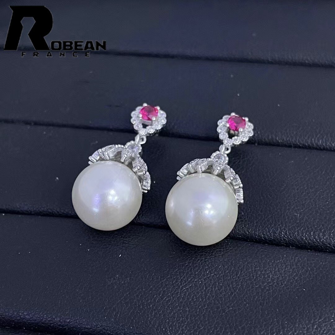 上級 EU製 定価7万円★ROBEAN・淡水真珠・ピアス★天然パール パワーストーン s925 アコヤ真珠 本真珠 オシャレ 11-12mm SE11122136_画像4