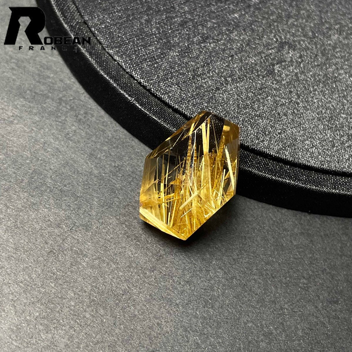 高級 EU製 定価67万円★ROBEAN・黄金タイチンルチル★パワーストーン アクセサリー 天然石 原石 金運 お守り 26.2*19.9*15.3mm D0922557_画像2