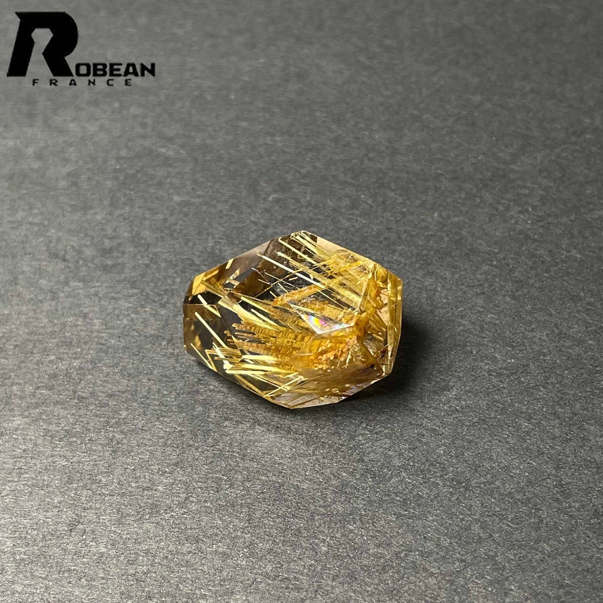 高級 EU製 定価67万円★ROBEAN・黄金タイチンルチル★パワーストーン アクセサリー 天然石 原石 金運 お守り 26.2*19.9*15.3mm D0922557_画像6