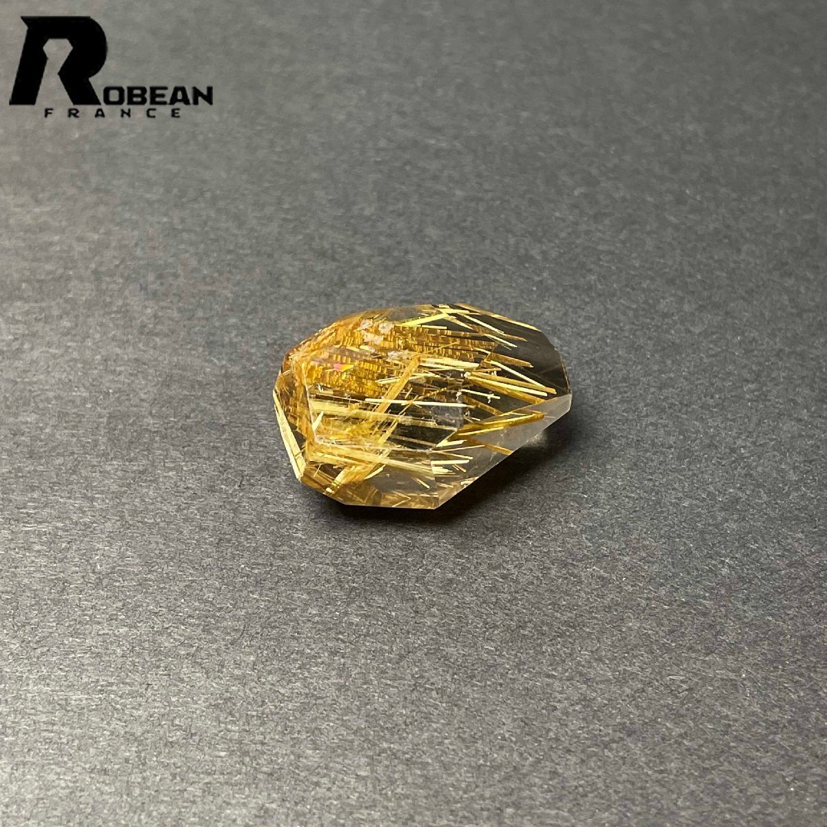 高級 EU製 定価67万円★ROBEAN・黄金タイチンルチル★パワーストーン アクセサリー 天然石 原石 金運 お守り 26.2*19.9*15.3mm D0922557_画像4