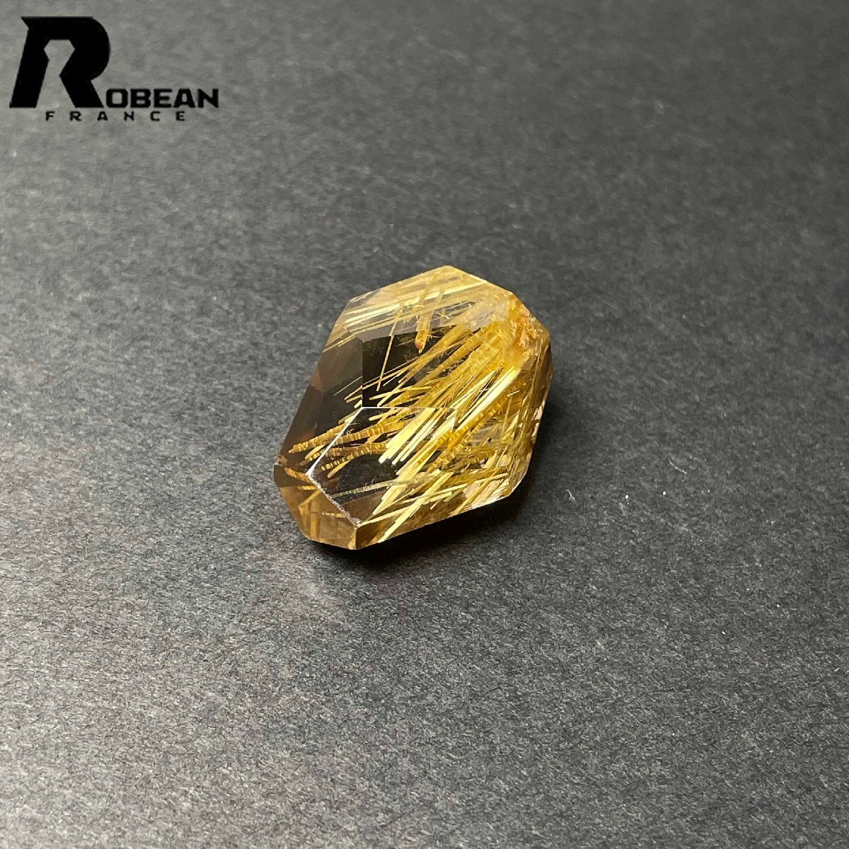 高級 EU製 定価67万円★ROBEAN・黄金タイチンルチル★パワーストーン アクセサリー 天然石 原石 金運 お守り 26.2*19.9*15.3mm D0922557_画像5