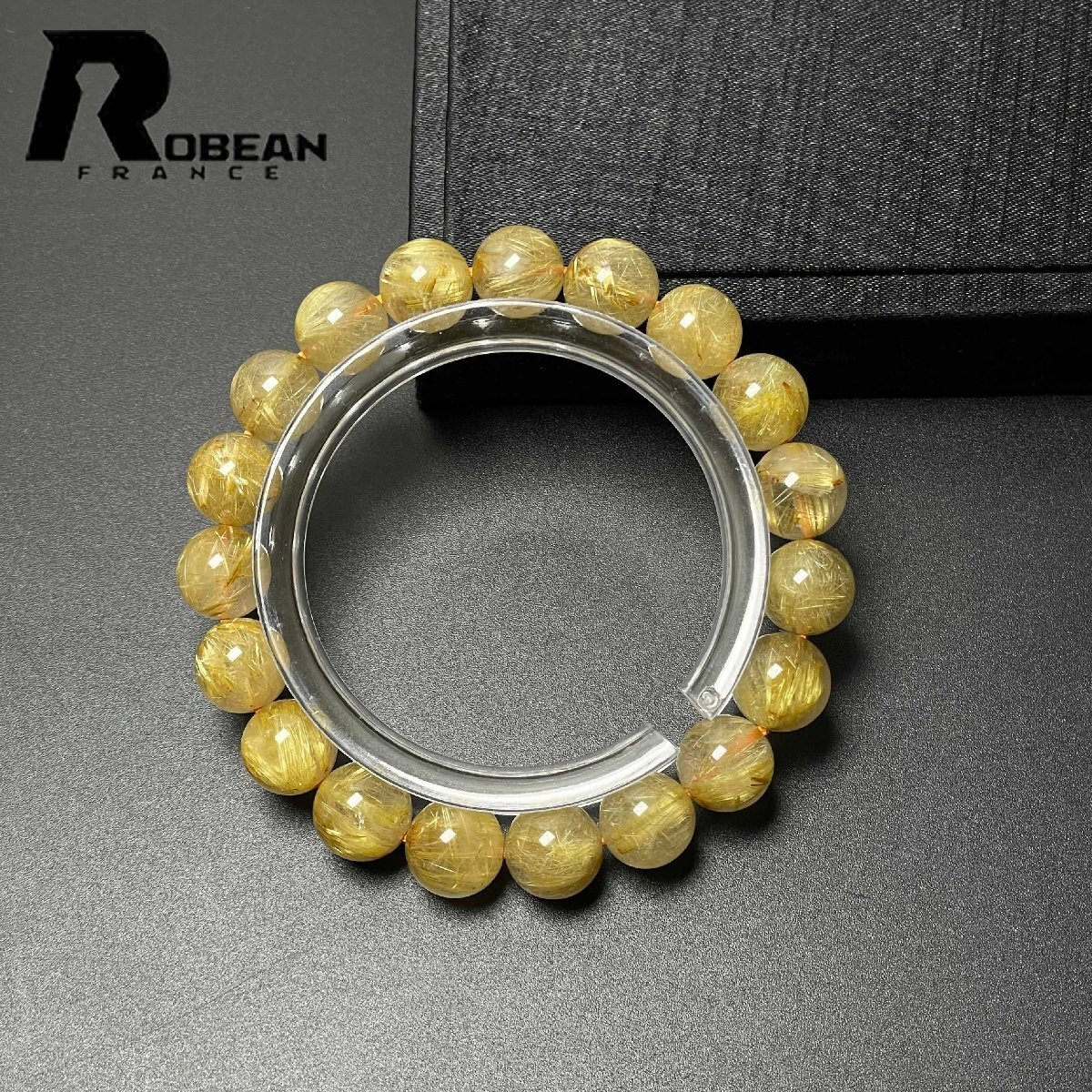 絶賛 EU制 定価13萬円★ROBEAN?極!極満針ルチルクォーツ★ブレスレット パワーストーン 天然石 綺麗 金運(yùn) お守り 10.3-10.8mm M0617561