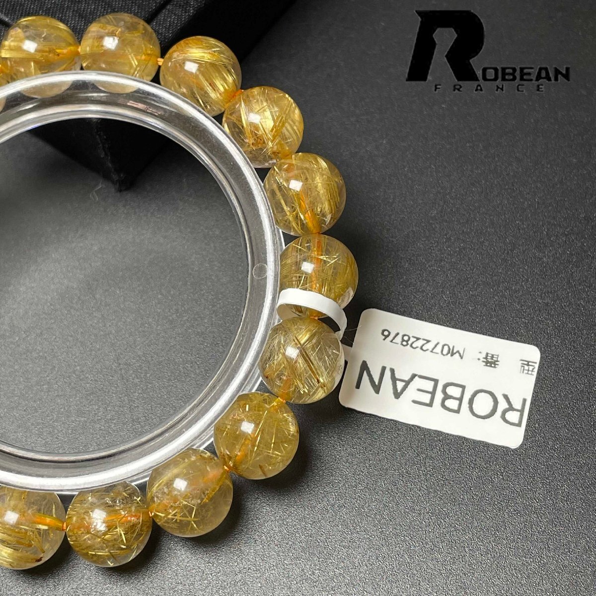 上品 EU製 定価33万円★ROBEAN・極!極満針ルチルクォーツ★ブレスレット パワーストーン 天然石 綺麗 金運 お守り 10.9-11.4mm M0722876_画像8