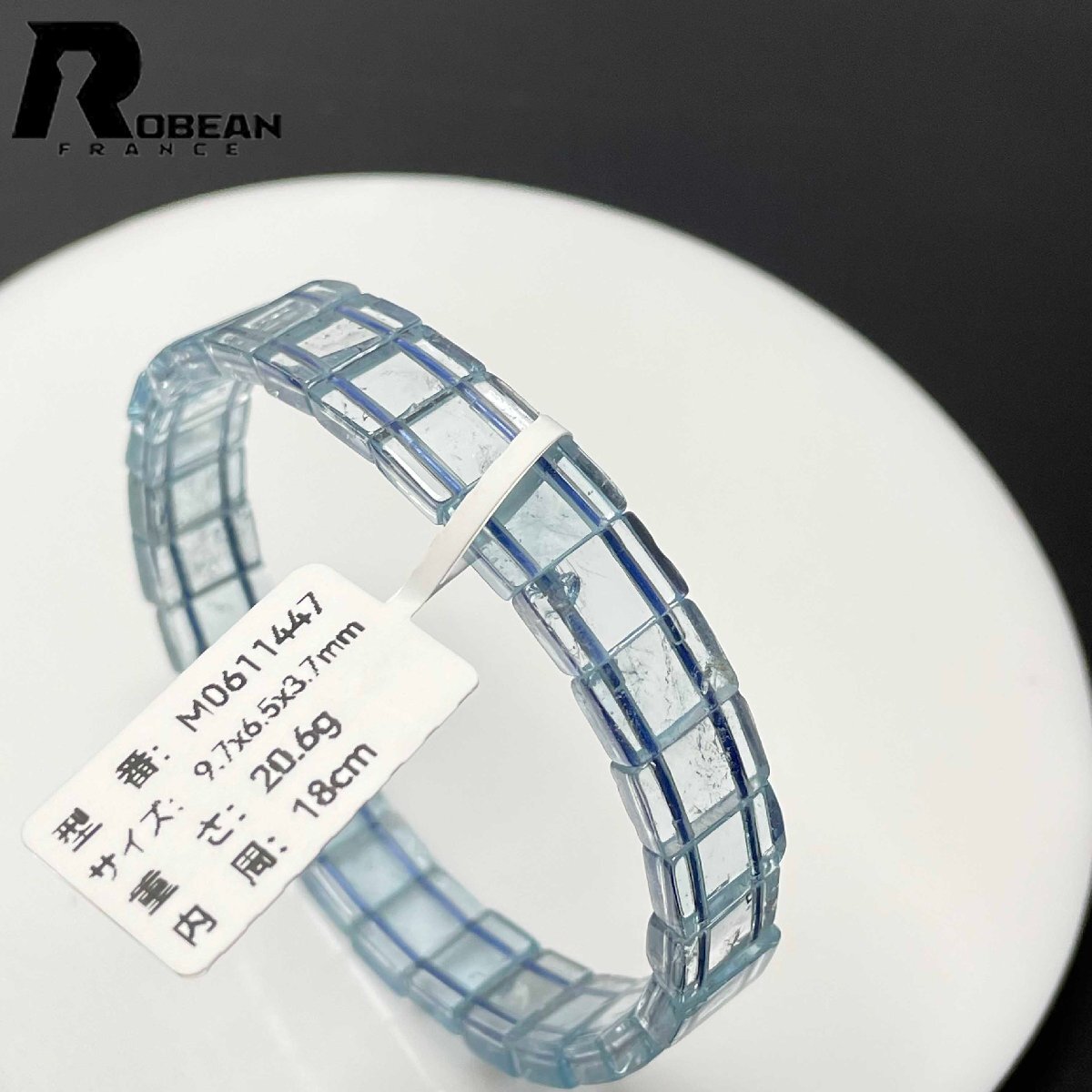 逸品 EU製 定価13万円★ROBEAN・ブルートパーズ★バングル パワーストーン 天然石 綺麗 お守り 9.7*6.5*3.7mm M0611447_画像7