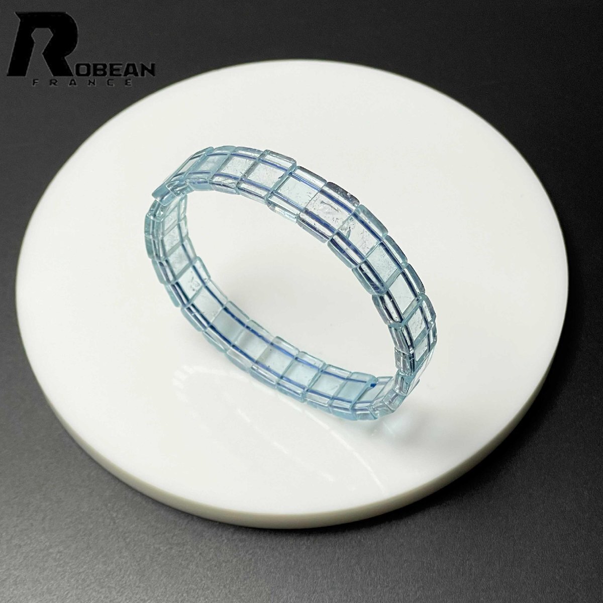 逸品 EU製 定価13万円★ROBEAN・ブルートパーズ★バングル パワーストーン 天然石 綺麗 お守り 9.7*6.5*3.7mm M0611447_画像3