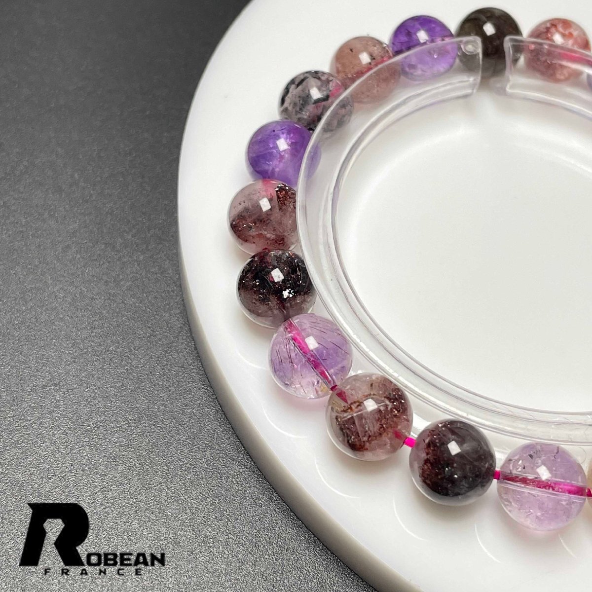 高級 EU製 定価13万円★ROBEAN・スーパーセブン★パワーストーン ブレスレット 天然石 綺麗 お守り ギフト 8.8-9.2mm M0729090_画像4