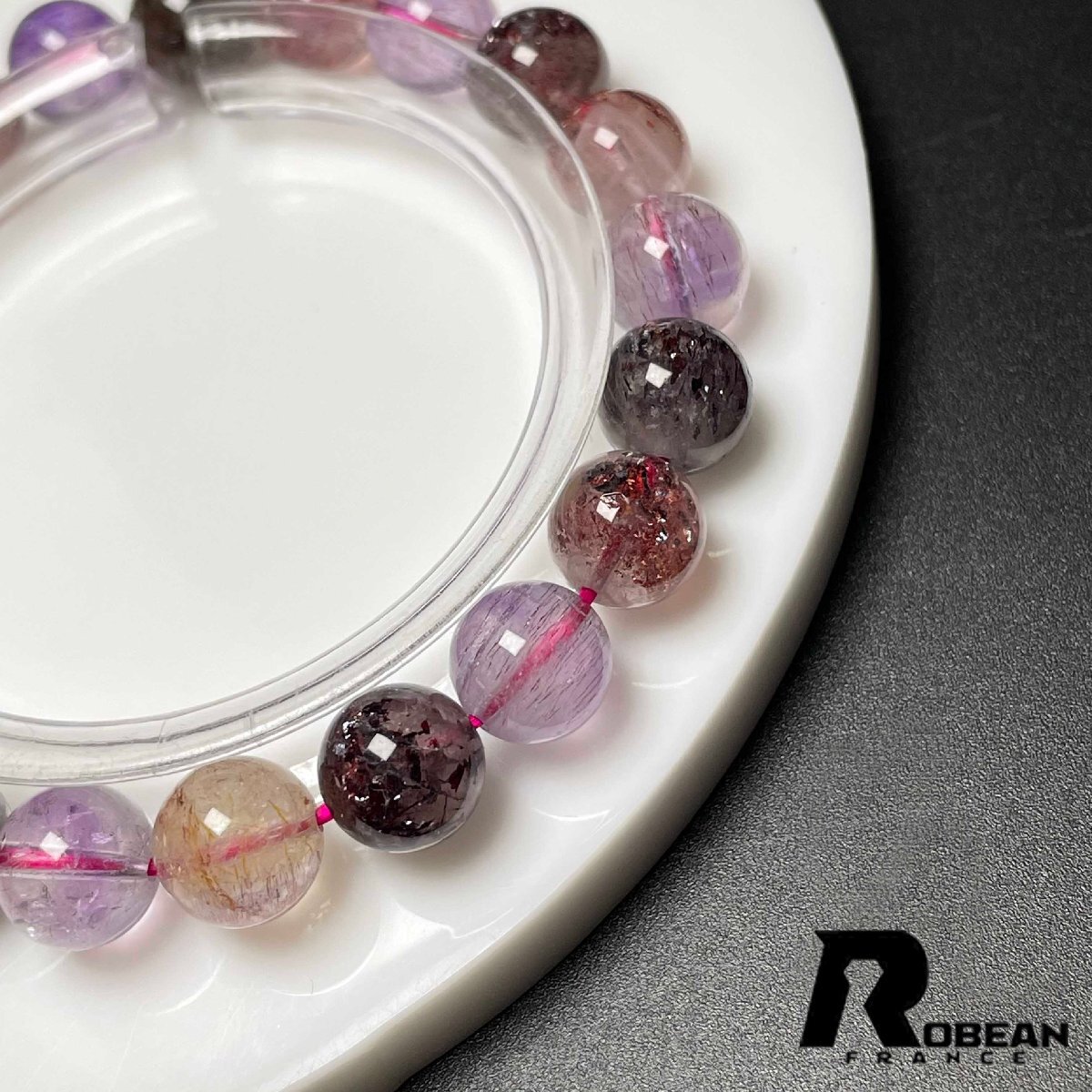 高級 EU製 定価13万円★ROBEAN・スーパーセブン★パワーストーン ブレスレット 天然石 綺麗 お守り ギフト 8.8-9.2mm M0729090_画像7