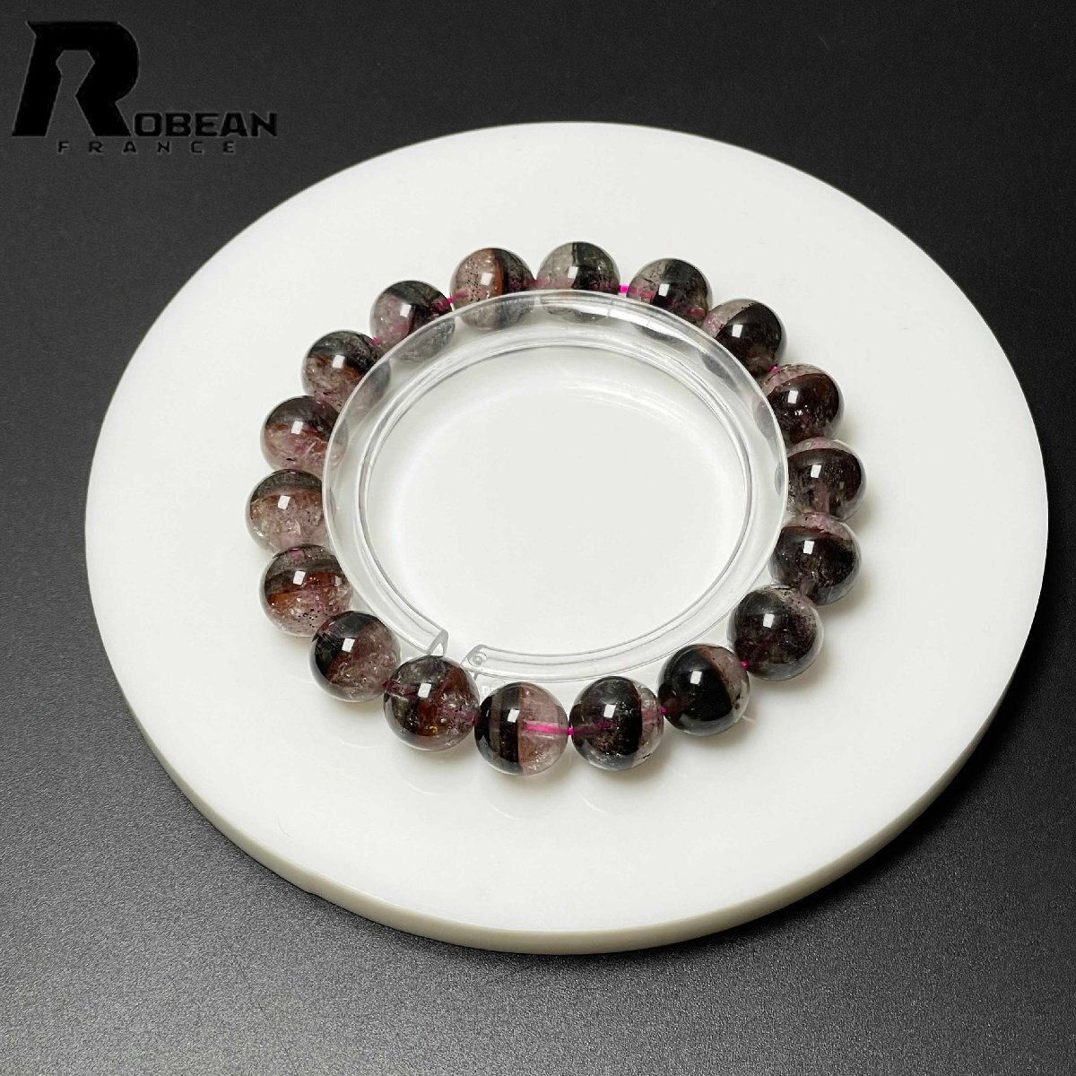夢色 EU製 定価21万円★ROBEAN・オーロラクォーツ・イン・スーパーセブン★パワーストーン ブレスレット 天然石 綺麗 10.8-11.3mm D0606400_画像1