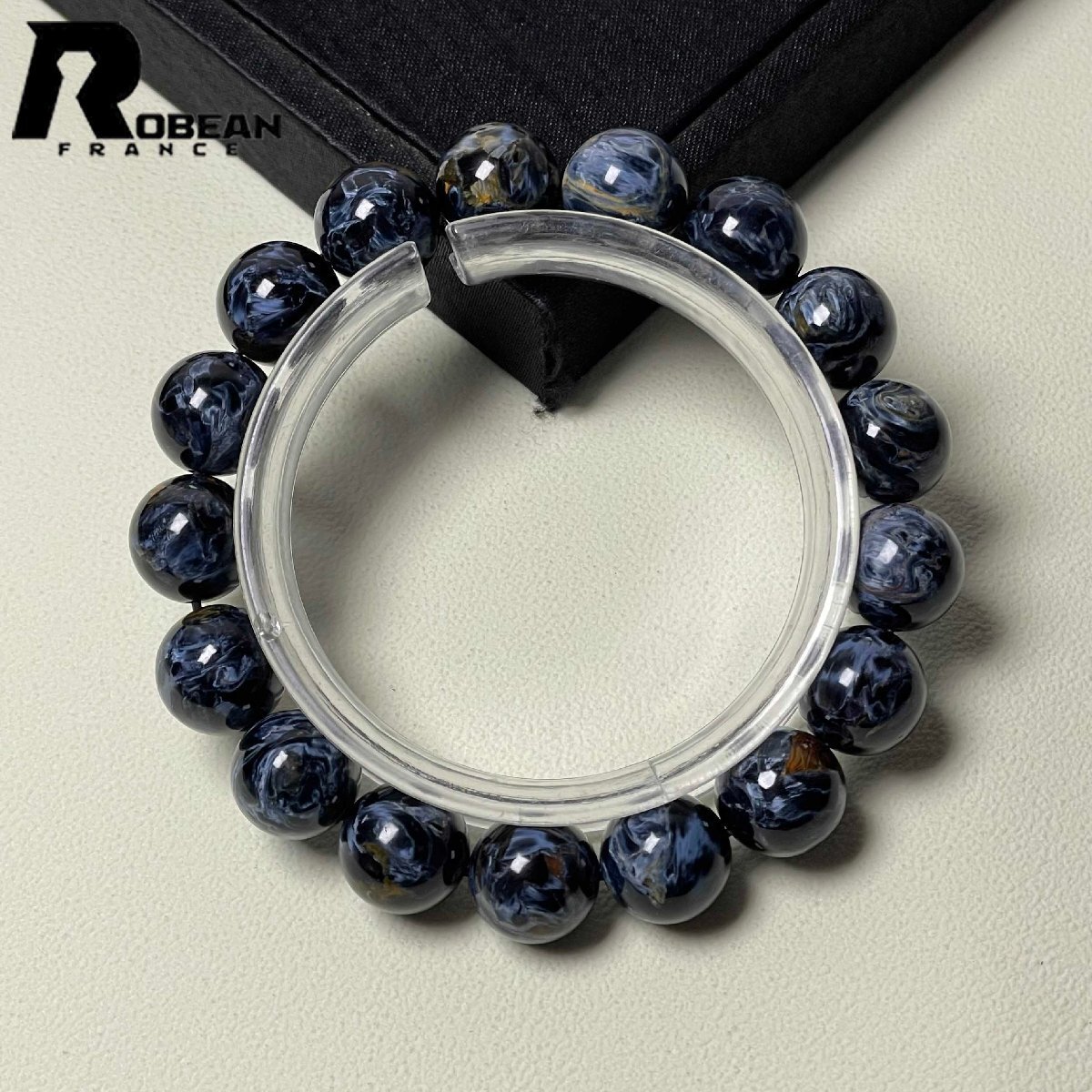 上級 EU製 定価50万円★ROBEAN・ピーターサイト★アクセサリー ブレスレット ブルー 天然石 お守り 約12.5-13mm D0113015_画像3