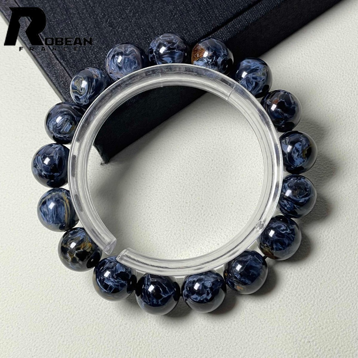 上級 EU製 定価50万円★ROBEAN・ピーターサイト★アクセサリー ブレスレット ブルー 天然石 お守り 約12.5-13mm D0113015_画像2