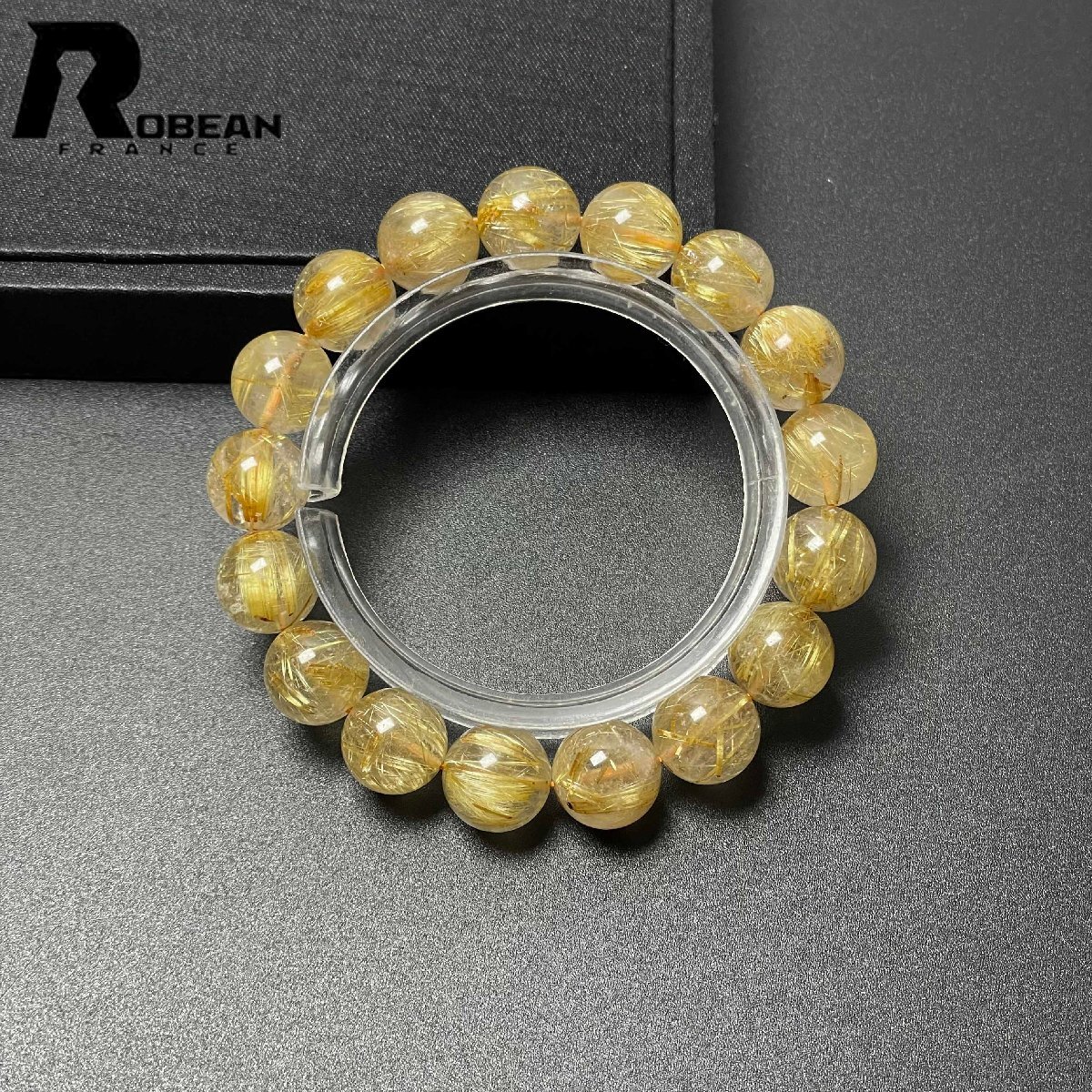 綺麗 EU製 定価20万円★ROBEAN・極!極満針ルチルクォーツ★ブレスレット パワーストーン 天然石 金運 お守り 11.8-12.2mm M0527330_画像1