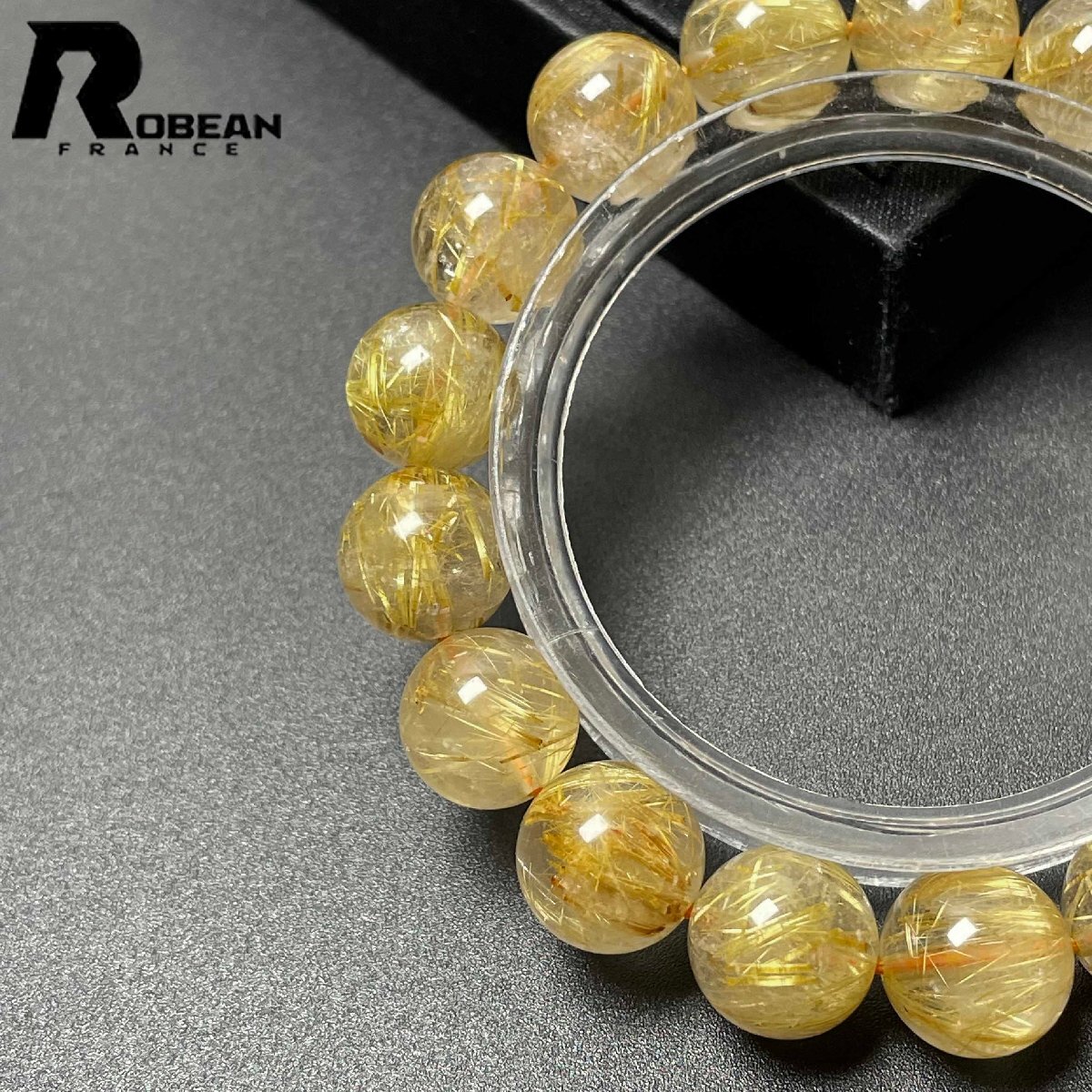 綺麗 EU製 定価20万円★ROBEAN・極!極満針ルチルクォーツ★ブレスレット パワーストーン 天然石 金運 お守り 11.8-12.2mm M0527330_画像6