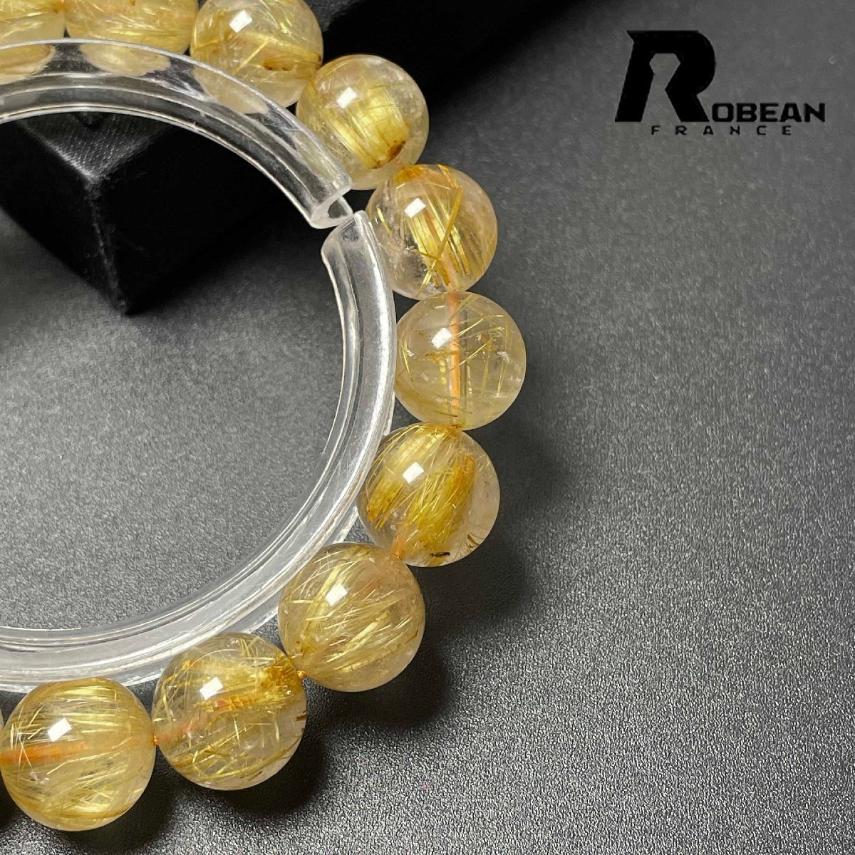 綺麗 EU製 定価20万円★ROBEAN・極!極満針ルチルクォーツ★ブレスレット パワーストーン 天然石 金運 お守り 11.8-12.2mm M0527330_画像5