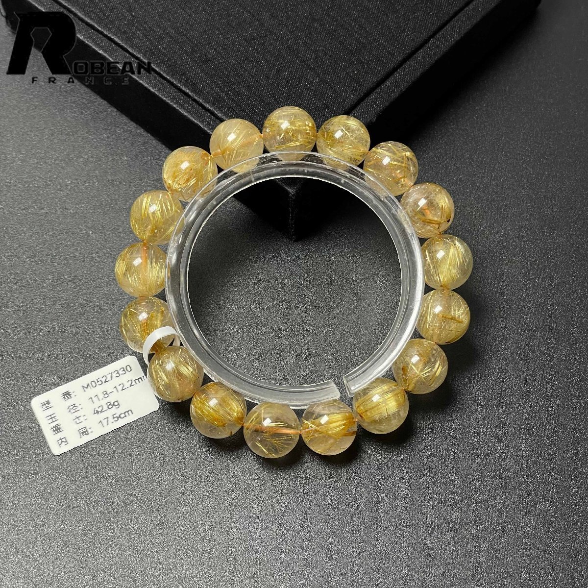 綺麗 EU製 定価20万円★ROBEAN・極!極満針ルチルクォーツ★ブレスレット パワーストーン 天然石 金運 お守り 11.8-12.2mm M0527330_画像10