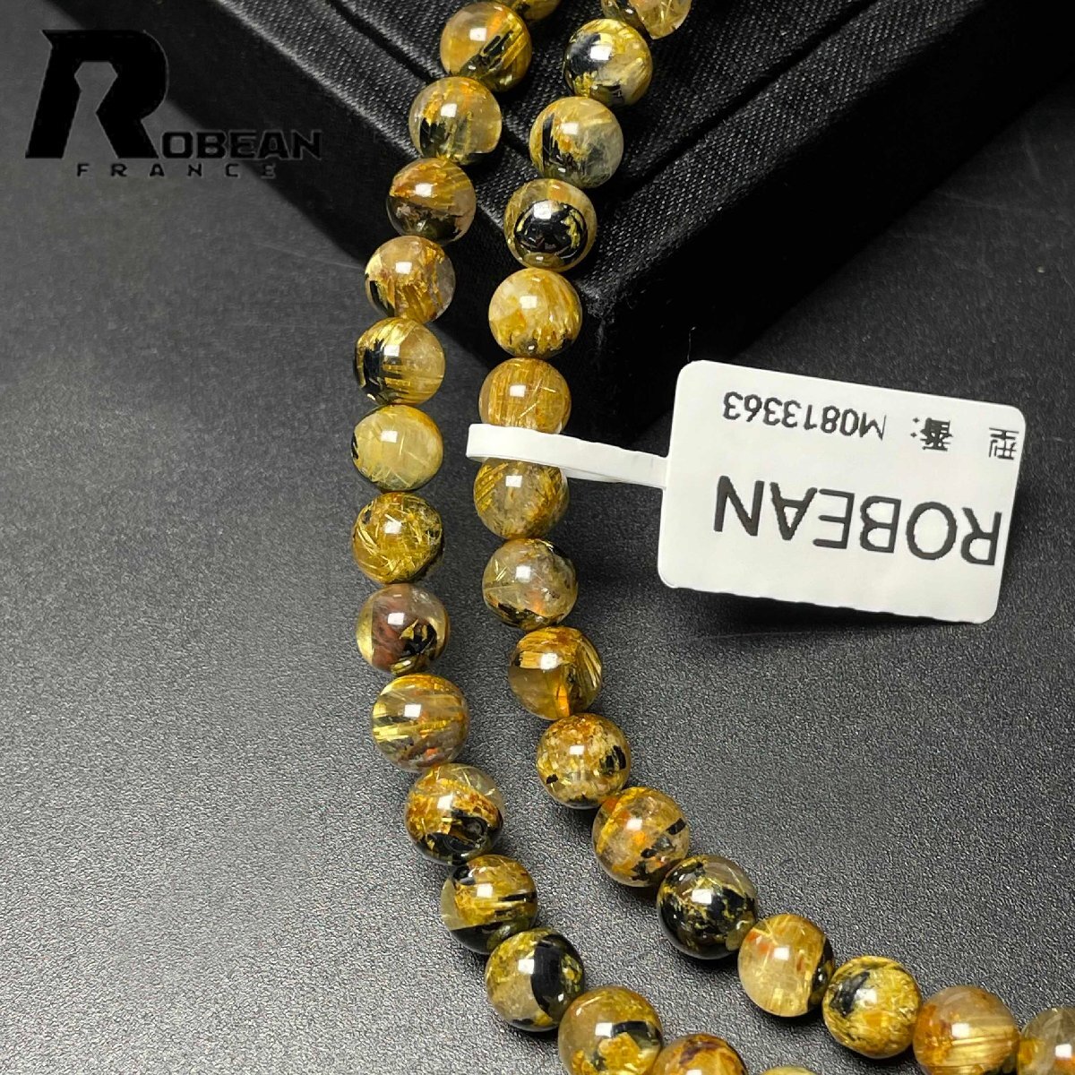 絶賛 EU製 定価18万円★ROBEAN・太陽花タイチンルチル★黄金針水晶 金運 開運 ゴールド 3本巻きブレス パワーストーン 5.9-6.3mm M0813363_画像8