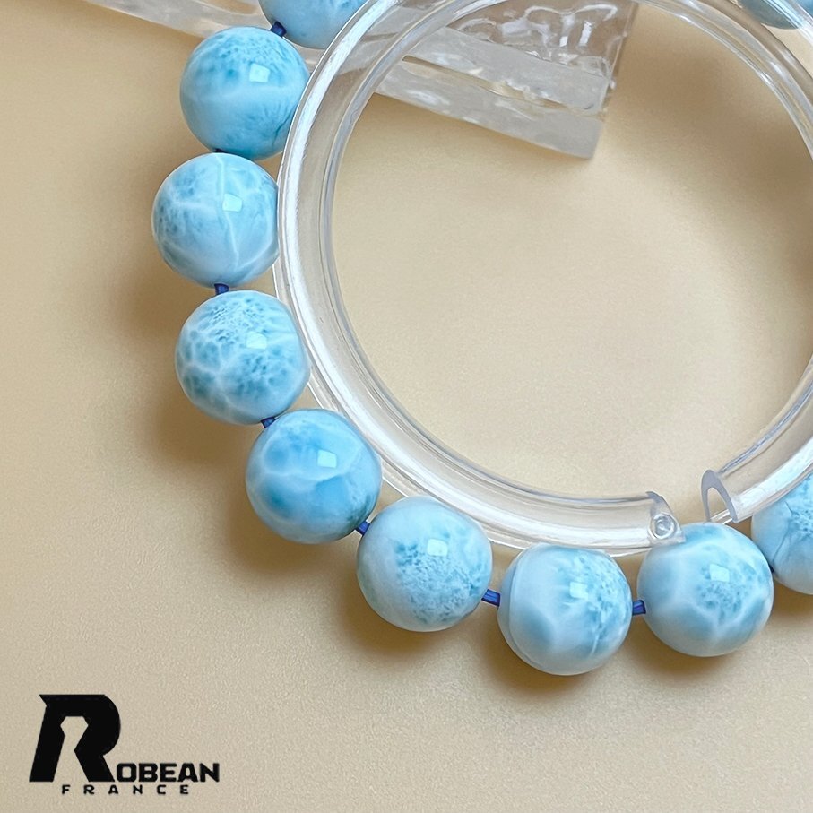 絶賛 EU制 定価41萬円★ROBEAN?ドミニカ共和國産のラリマー★パワーストーン ブレスレット 天然石 開運 金運 綺麗 約11.7-11.8mm K0624649