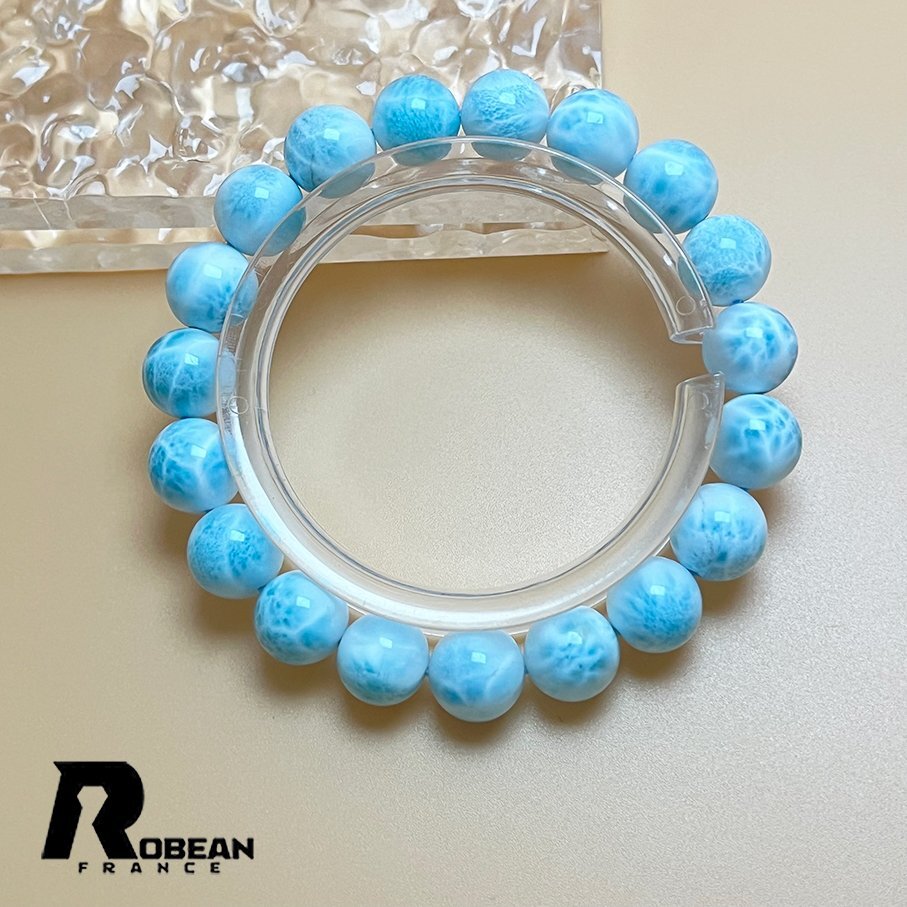 綺麗 EU製 定価31万円★ROBEAN・ドミニカ共和国産のラリマー★パワーストーン ブレスレット 天然石 開運 金運 綺麗 約10.4-10.8mm K1009120_画像2