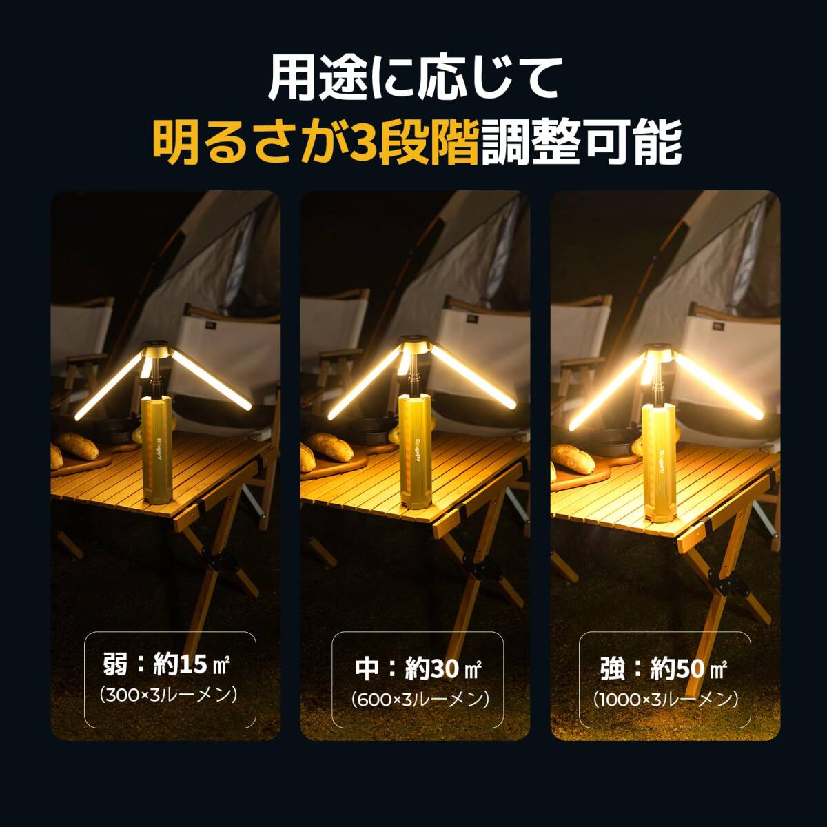 充電式 投光器 照明方向調(diào)節(jié) 折りたたみ可能 15600mAH大容量バッテリー內(nèi)蔵 スタンド付き ledランタン 自立可能 高さ調(diào)