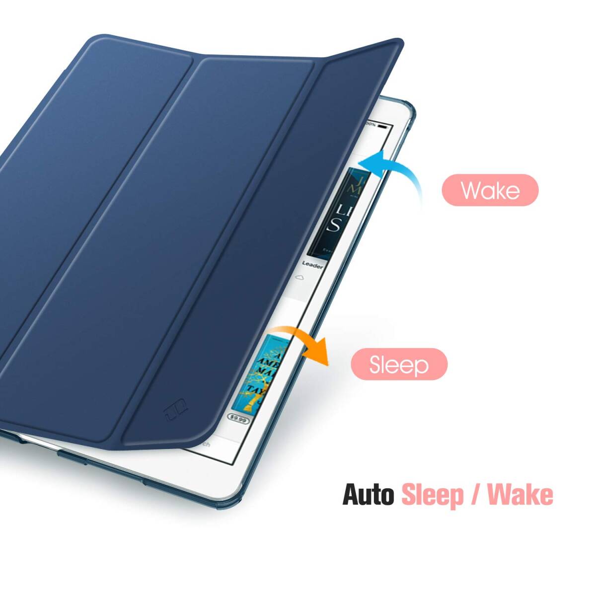 軽量 薄型 スリープ機能 三つ折スタンド 収納可能 Pencil 半透明 Apple バックカバー 10.5インチ 2017 Pr_画像5