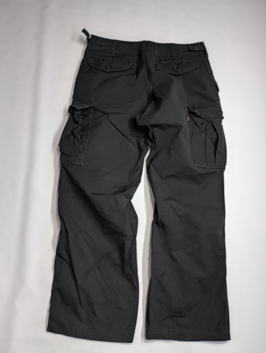 ALPHA INDUSTRIES INC. アルファインダストリーズ　黒　リップストップ？　ミリタリー　カーゴパンツ　M約80cm ブラック_画像4