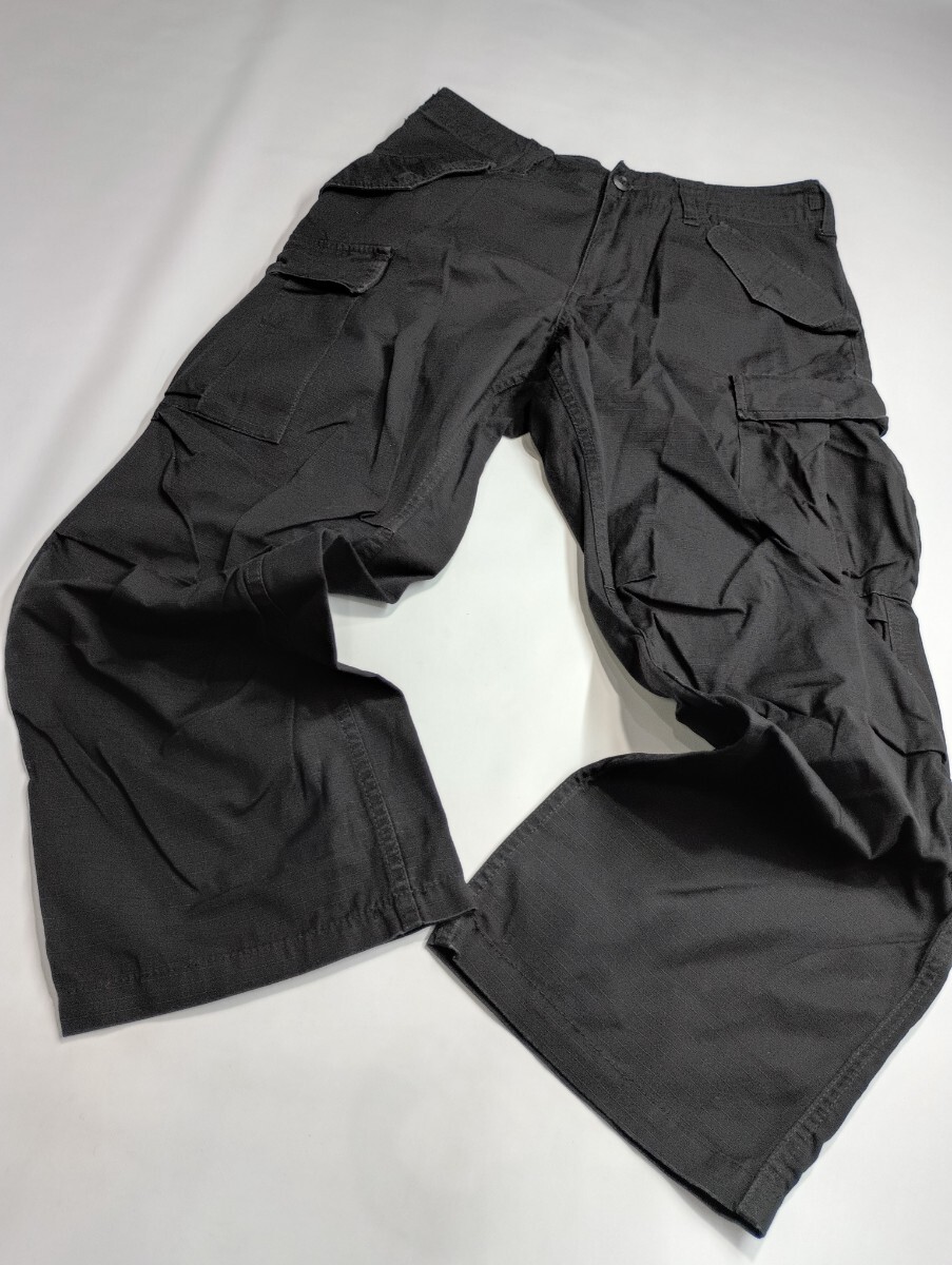 ALPHA INDUSTRIES INC. アルファインダストリーズ　黒　リップストップ？　ミリタリー　カーゴパンツ　M約80cm ブラック_画像9