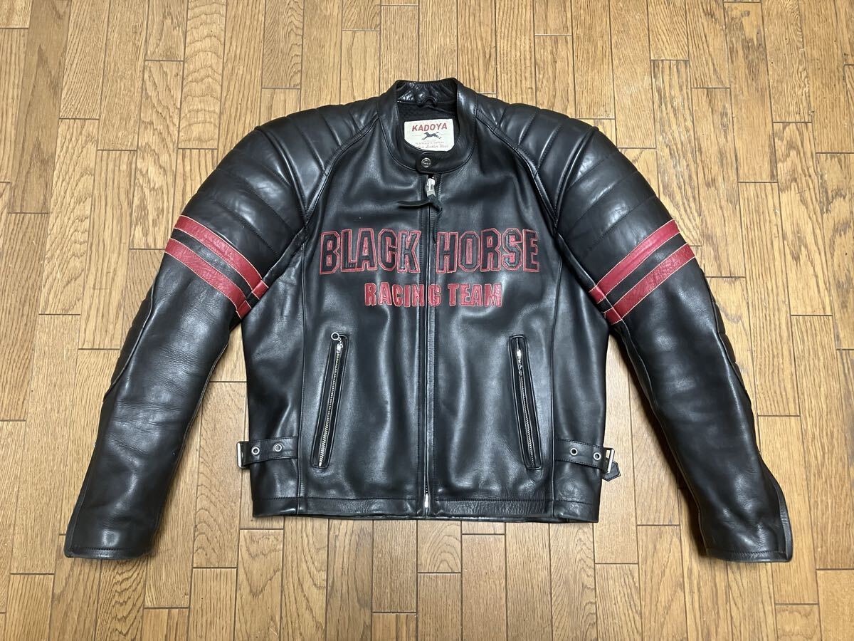 KADOYAカドヤ BLACK HORSE レザージャケット　キルティング　サイズL_画像1