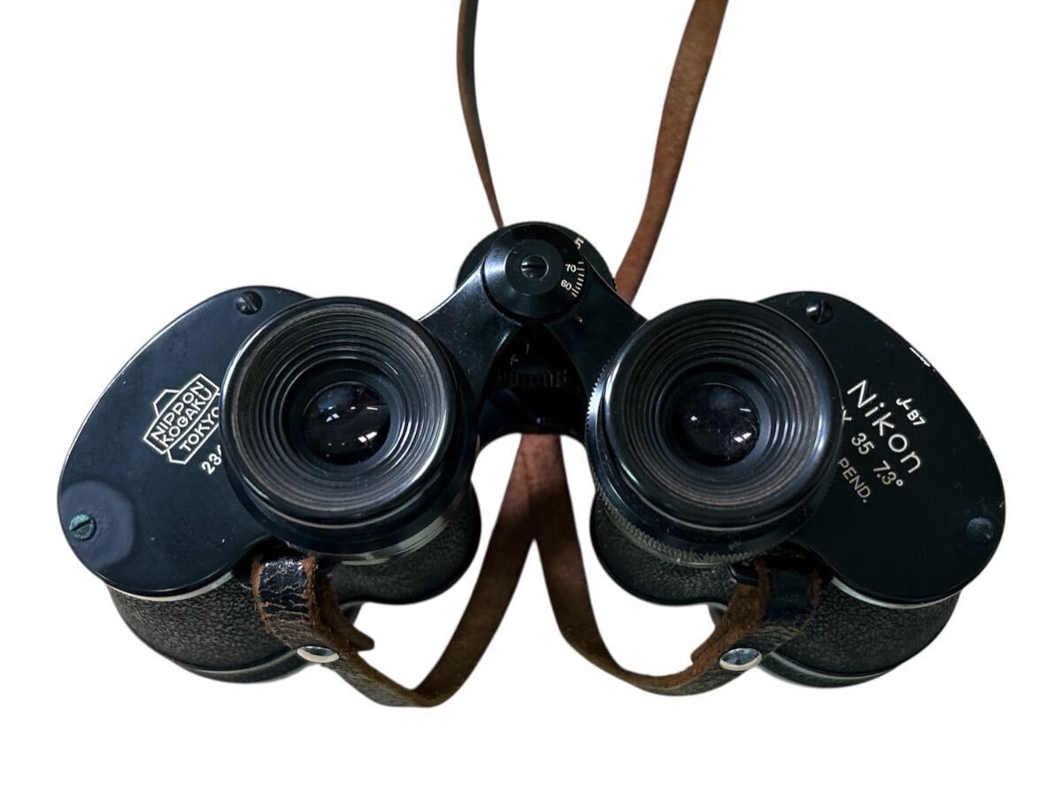 双眼鏡 ニコン Nikon 昭和レトロ ヴィンテージ NIPPON KOGAKU TOKYO 7×35 7.3° PAT.PEND. ケース付(ジャンク品)現状品(1023a21)_画像2